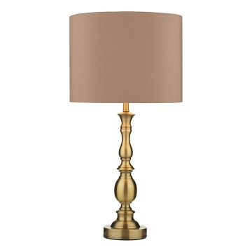 Där Lighting MAD4275 - Επιτραπέζιο φωτιστικό MADRID 1xE27/60W/230V καφέ/ορείχαλκος