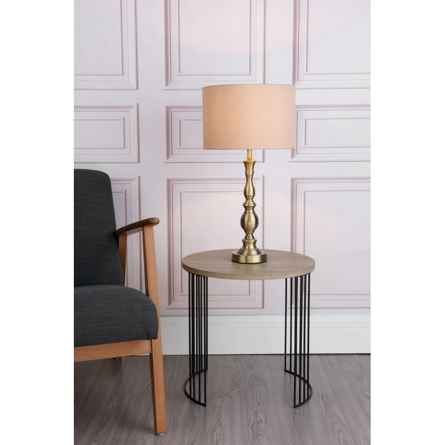 Där Lighting MAD4275 - Επιτραπέζιο φωτιστικό MADRID 1xE27/60W/230V καφέ/ορείχαλκος