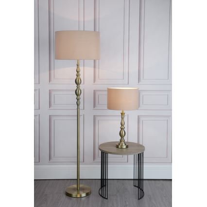 Där Lighting MAD4275 - Επιτραπέζιο φωτιστικό MADRID 1xE27/60W/230V καφέ/ορείχαλκος