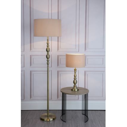 Där Lighting MAD4975 - Επιδαπέδιο φωτιστικό MADRID 1xE27/60W/230V καφέ/ορείχαλκο