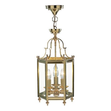 Där Lighting MOO0340 - Πολυέλαιος με αλυσίδα MOORGATE 3xE14/60W/230V ορείχαλκος
