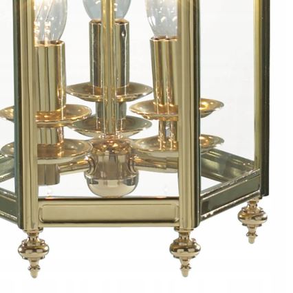 Där Lighting MOO0340 - Πολυέλαιος με αλυσίδα MOORGATE 3xE14/60W/230V ορείχαλκος