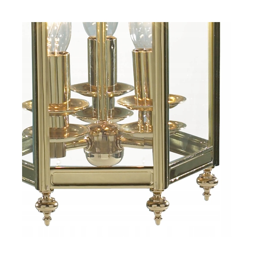 Där Lighting MOO0340 - Πολυέλαιος με αλυσίδα MOORGATE 3xE14/60W/230V ορείχαλκος