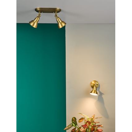 Där Lighting NAT0742 - Επιτοίχιο σποτ NATHANIEL 1xGU10/11W/230V ορείχαλκος