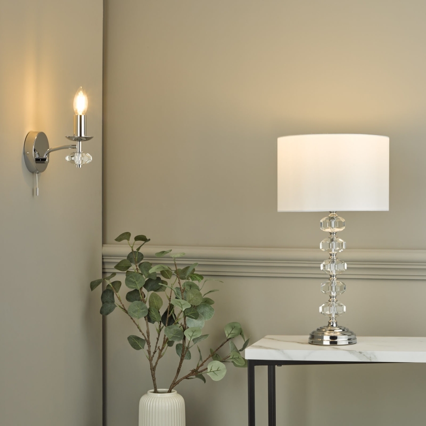 Där Lighting OLE0750 - Επιτοίχιο φωτιστικό OLEANA 1xE14/40W/230V γυαλιστερό χρώμιο