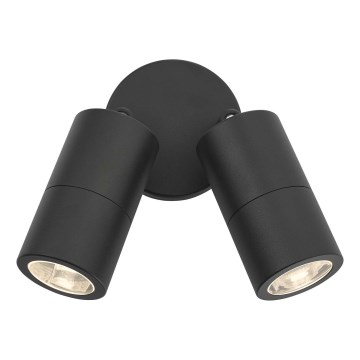 Där Lighting ORT0922 - Εξωτερικό επιτοίχιο φωτιστικό-προβολέας LED ORTEGA 2xGU10/5W/230V IP65 μαύρο
