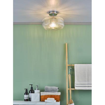 Där Lighting RIV5208 - Επιφανειακό φωτιστικό οροφής RIVA για μπάνιο 1xE27/60W/230V IP44 γυαλιστερό χρώμιο