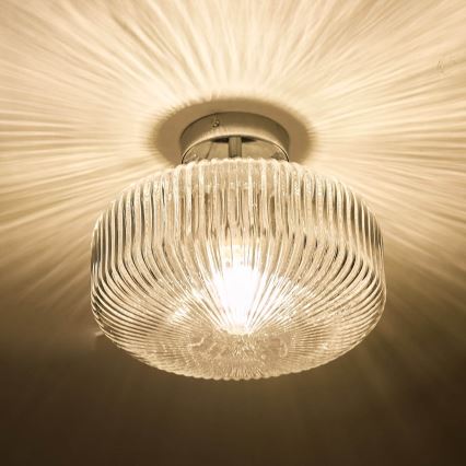 Där Lighting RIV5208 - Επιφανειακό φωτιστικό οροφής RIVA για μπάνιο 1xE27/60W/230V IP44 γυαλιστερό χρώμιο