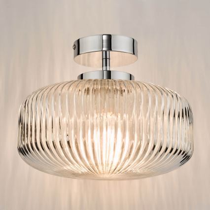 Där Lighting RIV5208 - Επιφανειακό φωτιστικό οροφής RIVA για μπάνιο 1xE27/60W/230V IP44 γυαλιστερό χρώμιο