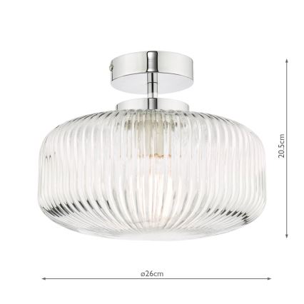 Där Lighting RIV5208 - Επιφανειακό φωτιστικό οροφής RIVA για μπάνιο 1xE27/60W/230V IP44 γυαλιστερό χρώμιο
