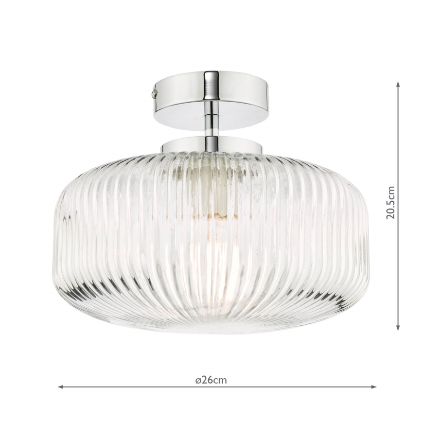 Där Lighting RIV5208 - Επιφανειακό φωτιστικό οροφής RIVA για μπάνιο 1xE27/60W/230V IP44 γυαλιστερό χρώμιο