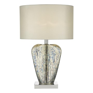 Där Lighting SYR4235 - Επιτραπέζιο φωτιστικό SYRACUSE 1xE27/60W/230V γυαλιστερό χρώμιο/κρεμ