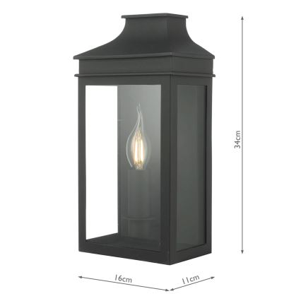 Där Lighting VAP5222 - Επιτοίχιο φωτιστικό εξωτερικού χώρου VAPOUR 1xE14/60W/230V IP44 μαύρο
