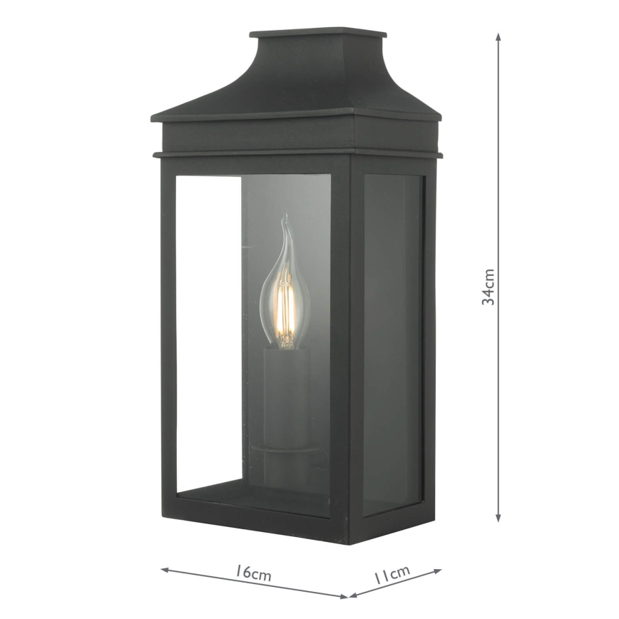 Där Lighting VAP5222 - Επιτοίχιο φωτιστικό εξωτερικού χώρου VAPOUR 1xE14/60W/230V IP44 μαύρο