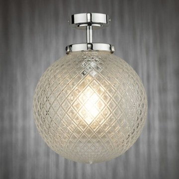 Där Lighting WAY0150 - Φωτιστικό οροφής μπάνιου WAYNE 1xE27/40W/230V IP44 Ø 25 cm γυαλιστερό χρώμιο