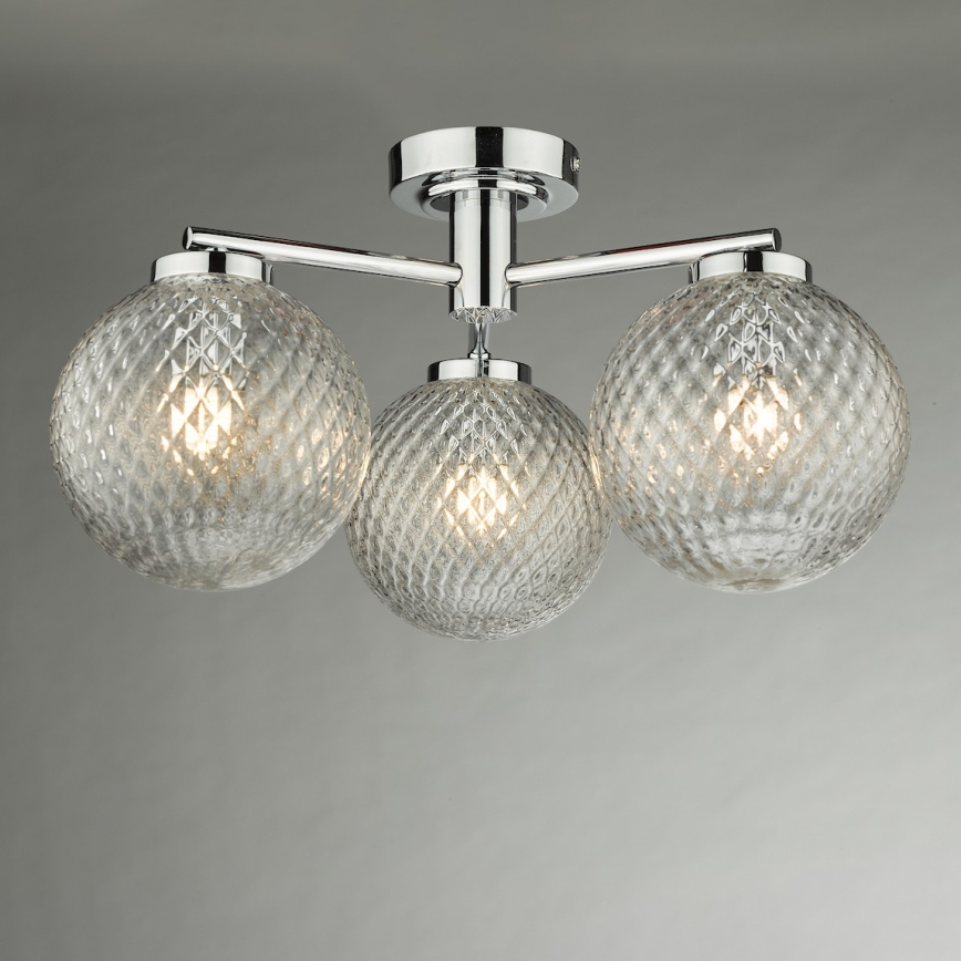Där Lighting WAY5350 - Φωτιστικό οροφής επιφανειακής τοποθέτησης για μπάνιο WAYNE 3xG9/3W/230V IP44 γυαλιστερό χρώμιο