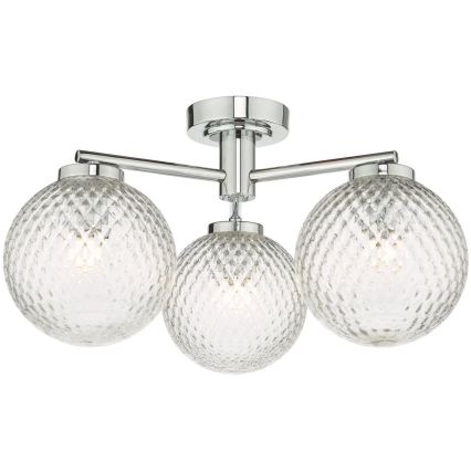Där Lighting WAY5350 - Φωτιστικό οροφής επιφανειακής τοποθέτησης για μπάνιο WAYNE 3xG9/3W/230V IP44 γυαλιστερό χρώμιο