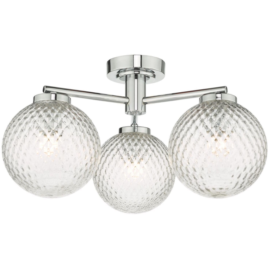 Där Lighting WAY5350 - Φωτιστικό οροφής επιφανειακής τοποθέτησης για μπάνιο WAYNE 3xG9/3W/230V IP44 γυαλιστερό χρώμιο