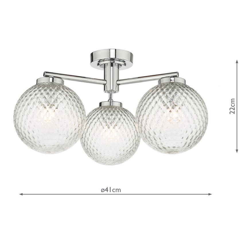 Där Lighting WAY5350 - Φωτιστικό οροφής επιφανειακής τοποθέτησης για μπάνιο WAYNE 3xG9/3W/230V IP44 γυαλιστερό χρώμιο