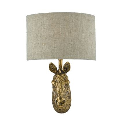 Där Lighting ABB0735 - Επιτοίχιο φωτιστικό ABBY 1xE14/40W/230V λινό/χρυσό