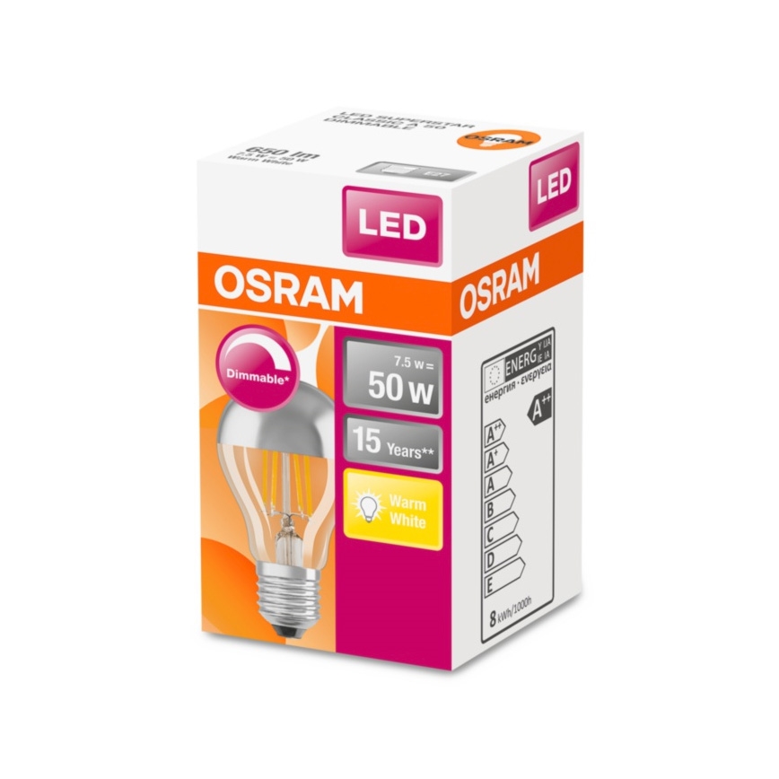 Λάμπα LED ανεστραμμένου καθρέπτη ντιμαριζόμενη E27/7,5W/230V 2700K - Osram