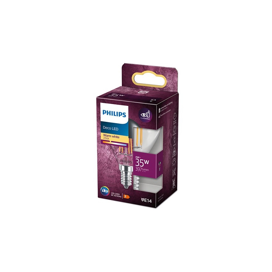 Λάμπα LED ανεστραμμένου καθρέπτου DECO Philips P45 E14/4W/230V 2700K