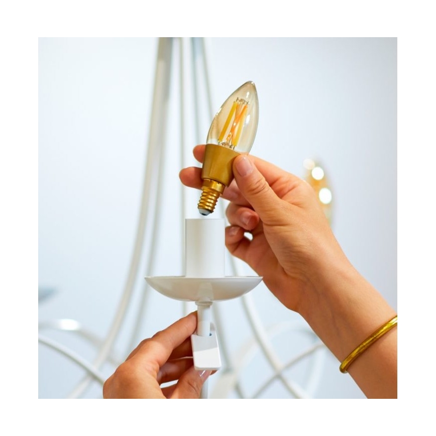 Λάμπα LED Dimmable VINTAGE FILAMENT C35 E14/4,9W/230V 2000-5000K CRI 90 Wi-Fi - WiZ