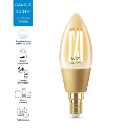 Λάμπα LED Dimmable VINTAGE FILAMENT C35 E14/4,9W/230V 2000-5000K CRI 90 Wi-Fi - WiZ