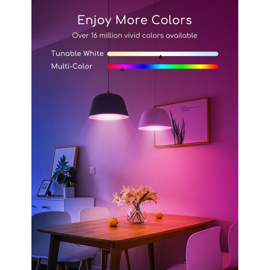 Λάμπα LED RGBW Dimmable C37 E27/7W/230V 3000-6500K Wi-Fi - Aigostar