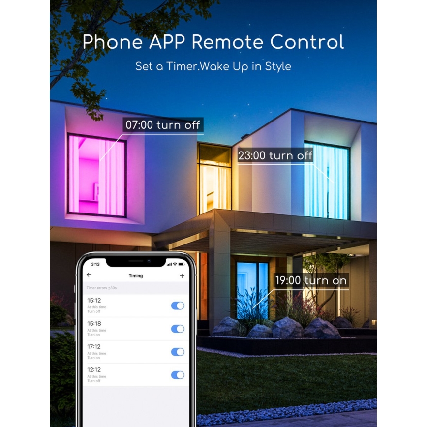 Λάμπα LED RGBW Dimmable C37 E27/7W/230V 3000-6500K Wi-Fi - Aigostar