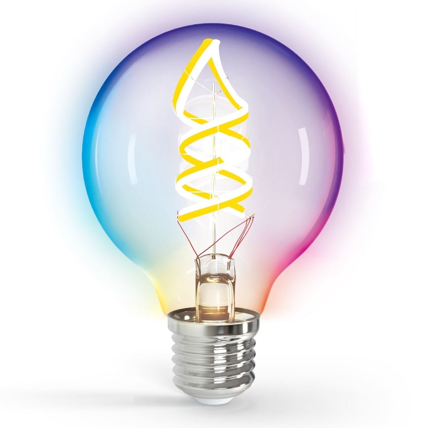 Λάμπα LED RGBW Dimmable FILAMENT MESH Smart G95 E27/4,9W/230V 2700K - Aigostar