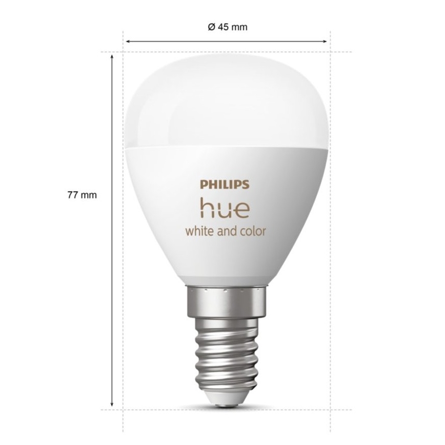 Λάμπα LED RGBW Dimmable Philips Hue White And Color Ambiance P45 E14/5,1W/230V 2000-6500K