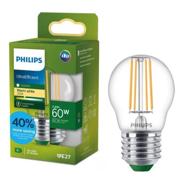 Λάμπα LED ULTRAEFFICIENT VINTAGE Philips P45 E27/3,8W/230V 2700K