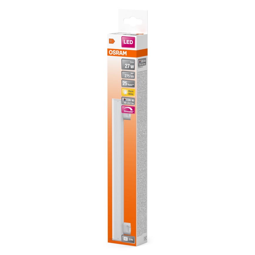 Λάμπα σωληνωτή φθορισμού LED Dimmable S14s/3W/230V 2700K 30 cm CRI 90 - Osram