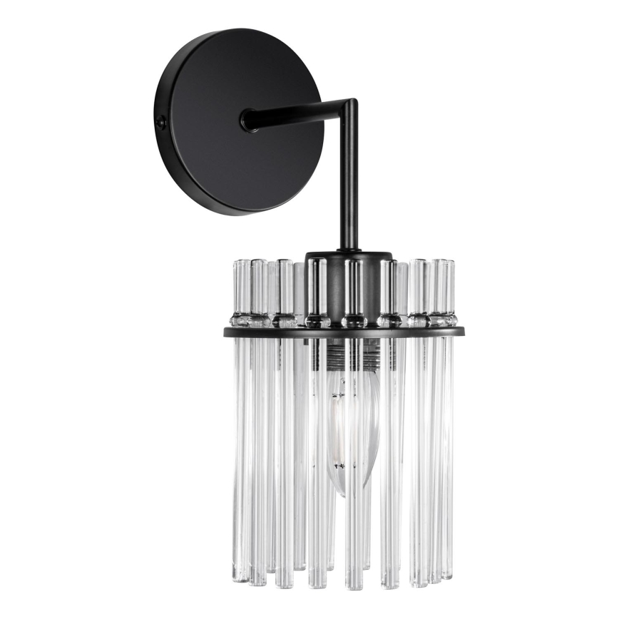 Λάμπα τοίχου 1xE27/60W/230V μαύρο/διαφανής