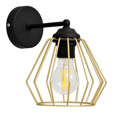 Λάμπα τοίχου AGAT 1xE27/15W/230V χρυσαφί/μαύρο