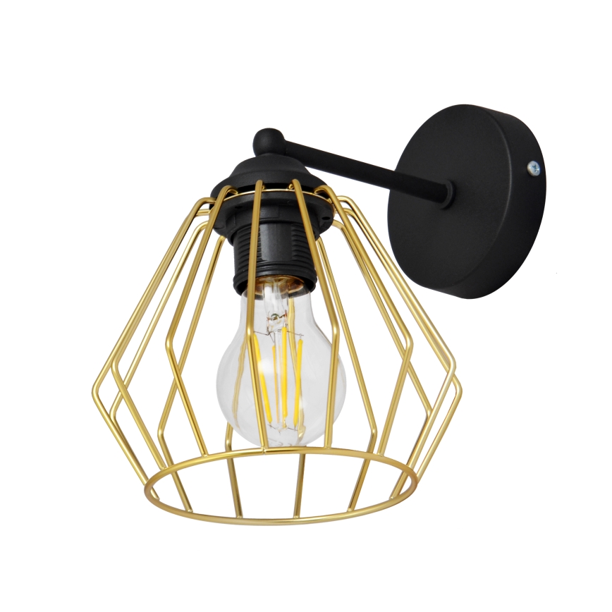 Λάμπα τοίχου AGAT 1xE27/15W/230V χρυσαφί/μαύρο