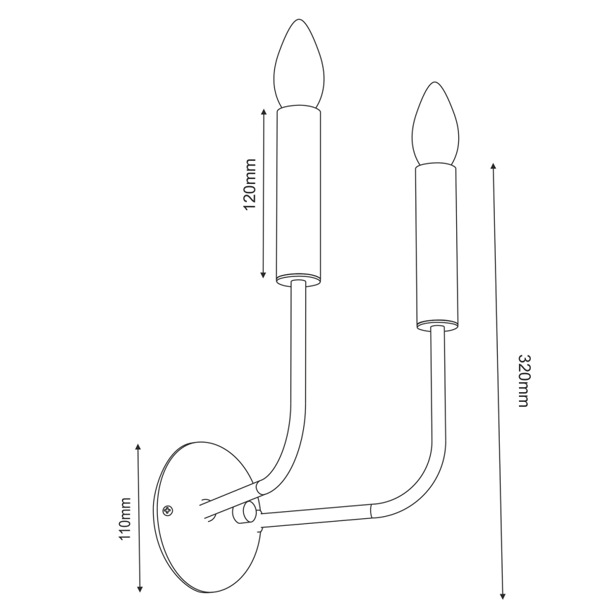 Λάμπα τοίχου AKASYA 2xE14/15W/230V μαύρο/χρυσό