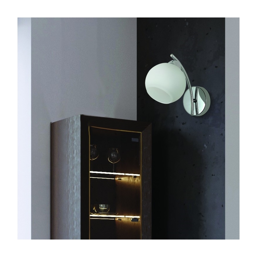 Λάμπα τοίχου AMOS 1xE27/40W/230V γυαλιστερό χρώμιο