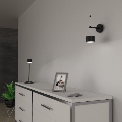 Λάμπα τοίχου ARENA 1xGX53/11W/230V μαύρο/γυαλιστερό χρώμιο
