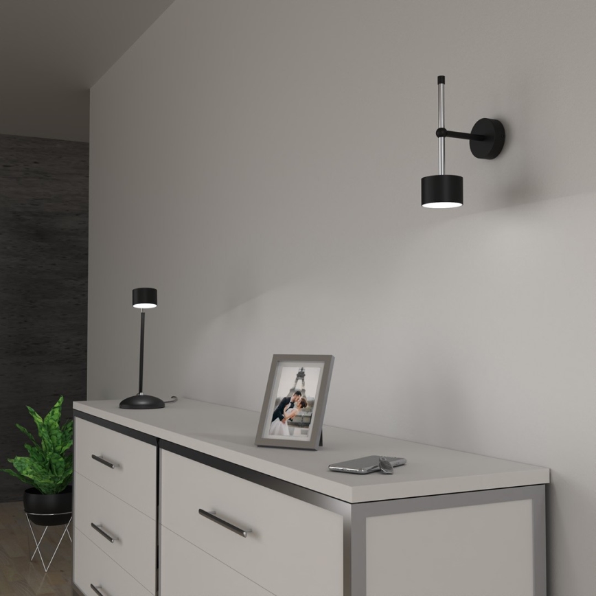 Λάμπα τοίχου ARENA 1xGX53/11W/230V μαύρο/γυαλιστερό χρώμιο