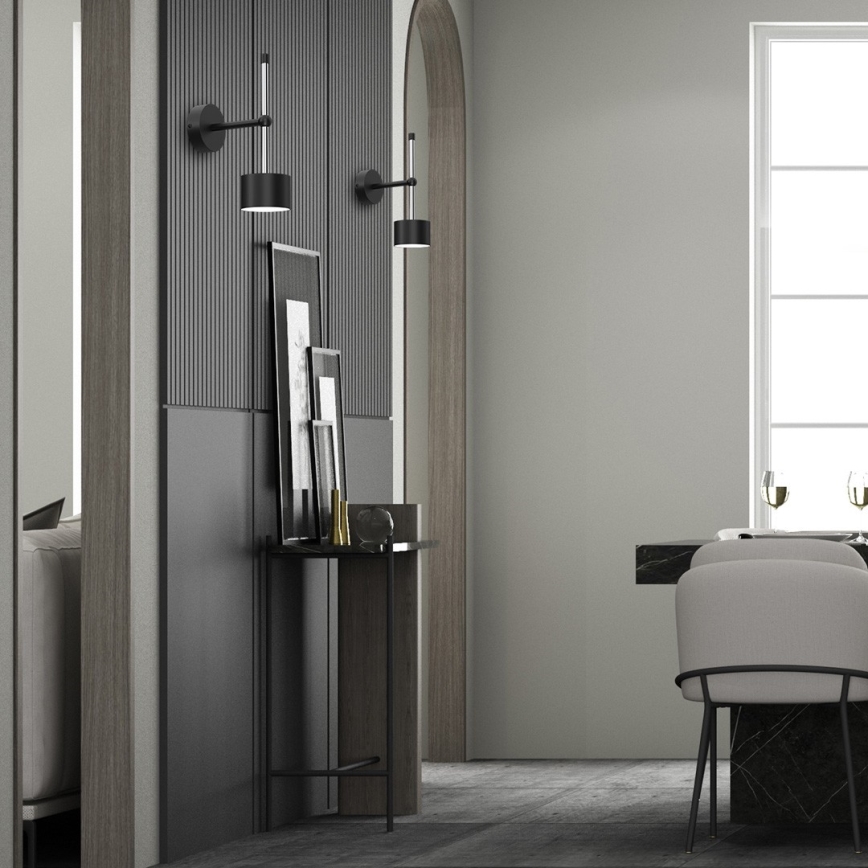 Λάμπα τοίχου ARENA 1xGX53/11W/230V μαύρο/γυαλιστερό χρώμιο