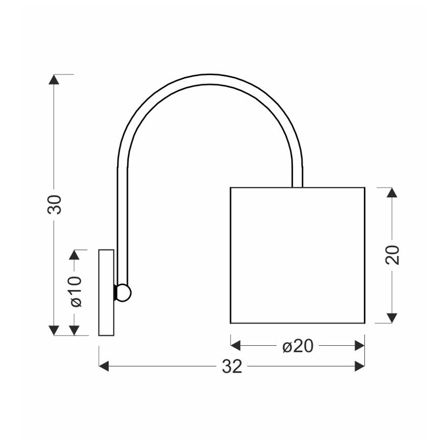 Λάμπα τοίχου ATLANTA 1xE27/40W/230V λευκό