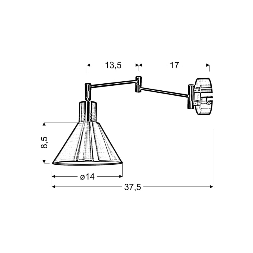 Λάμπα τοίχου COPENHAGEN 1xE14/40W/230V