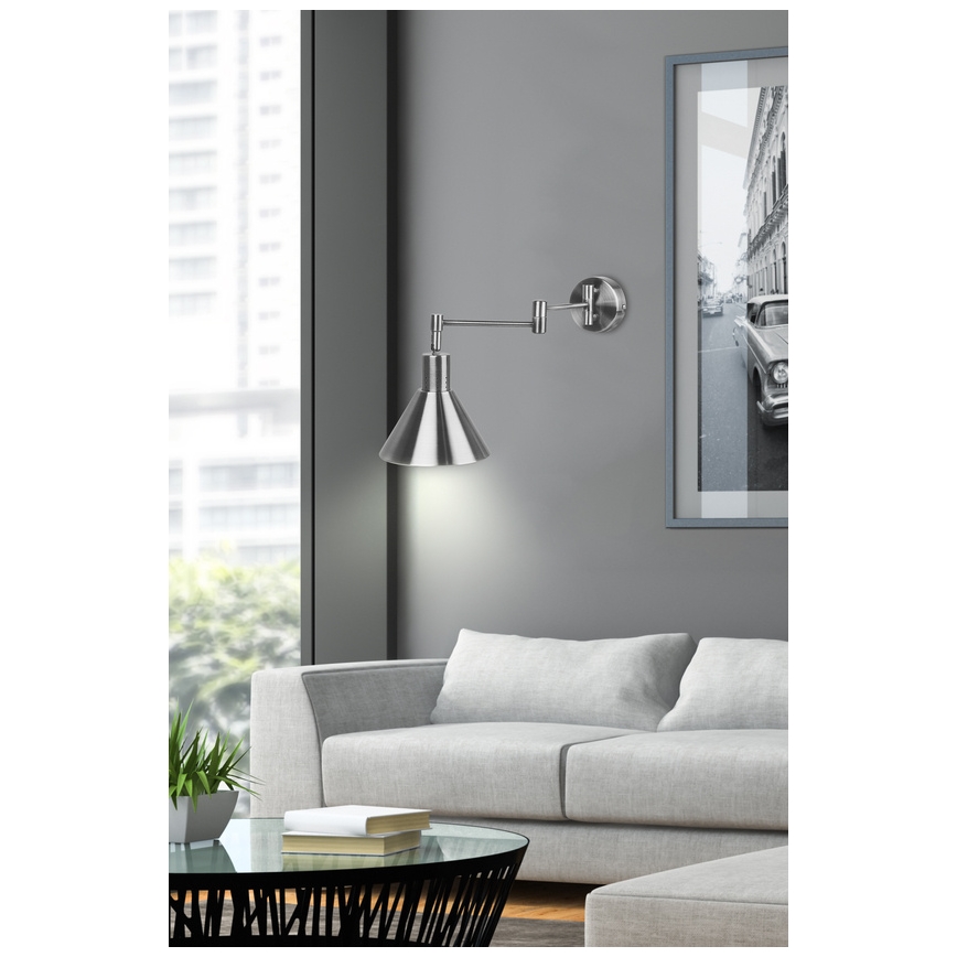 Λάμπα τοίχου COPENHAGEN 1xE14/40W/230V ματ χρώμιο