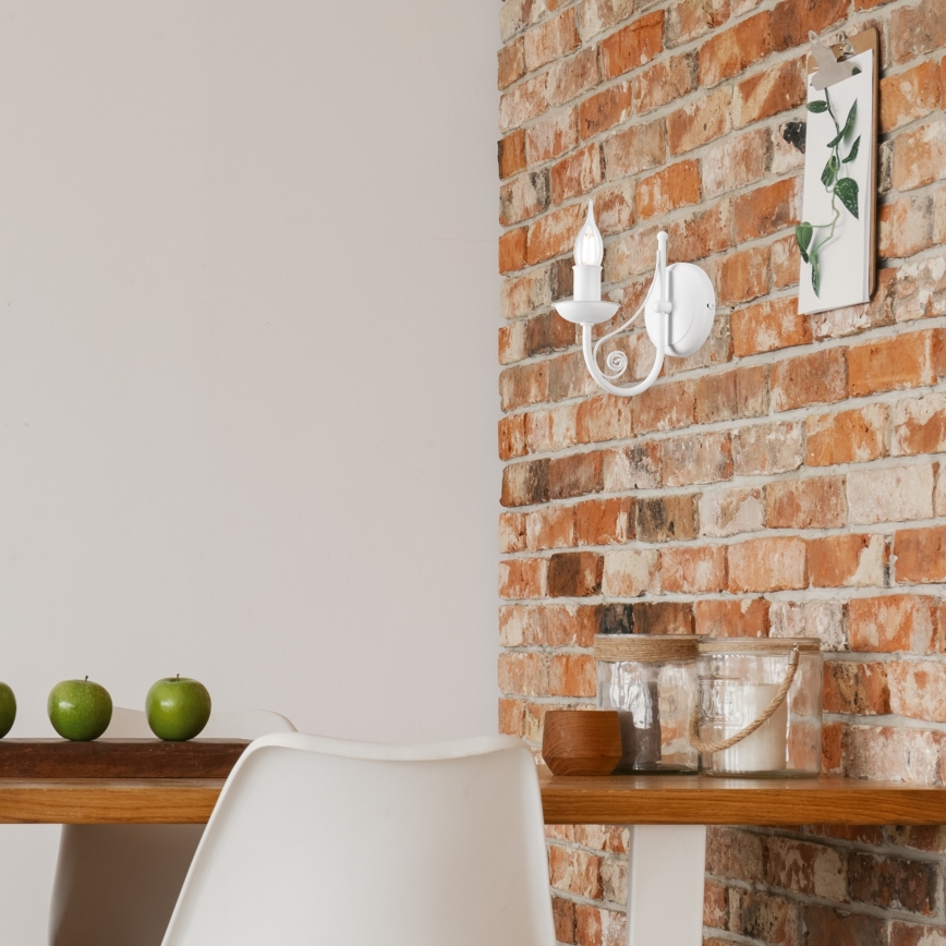 Λάμπα τοίχου DONATO 1xE14/40W/230V λευκό