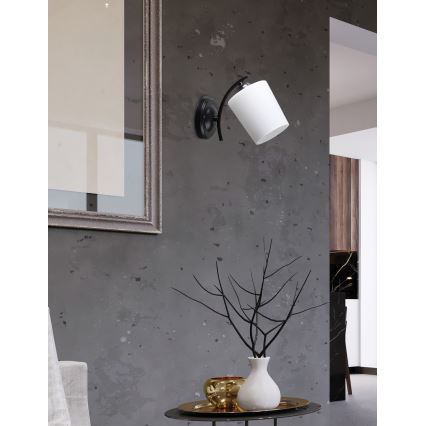 Λάμπα τοίχου ESNYR 1xE27/40W/230V μαύρο/λευκό
