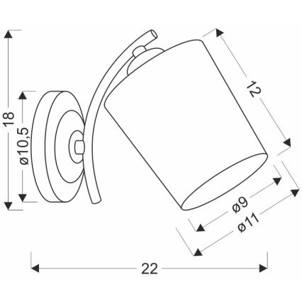 Λάμπα τοίχου ESNYR 1xE27/40W/230V μαύρο/λευκό