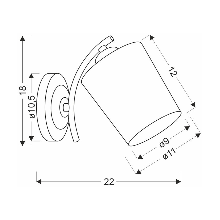 Λάμπα τοίχου ESNYR 1xE27/40W/230V μαύρο/λευκό