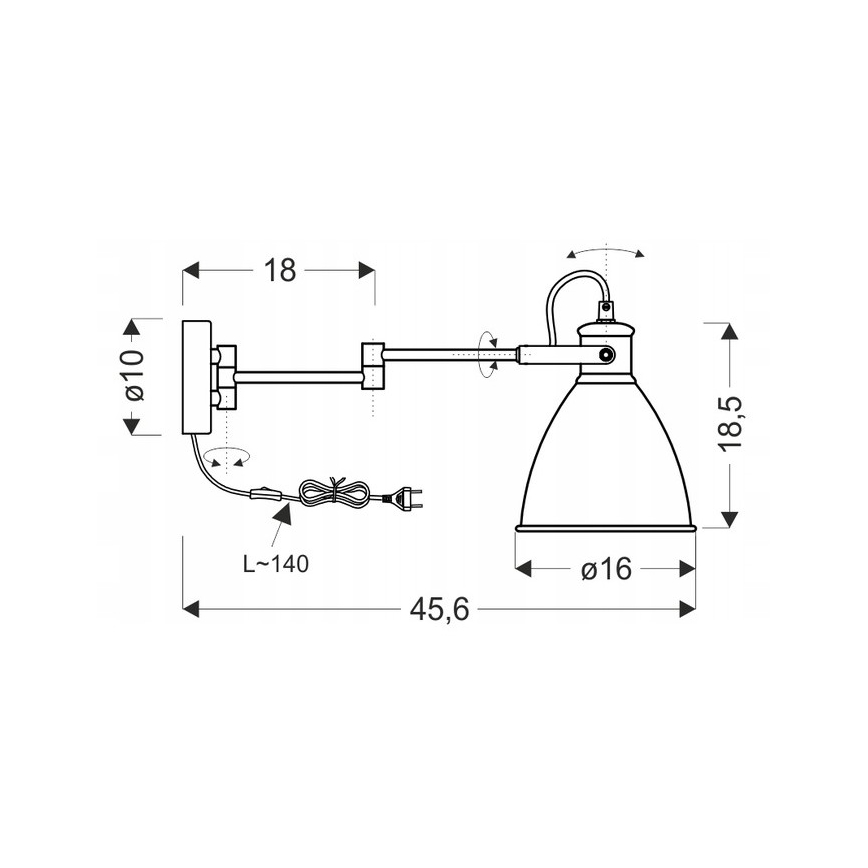 Λάμπα τοίχου ESPERA 1xE27/40W/230V